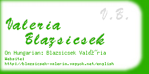 valeria blazsicsek business card